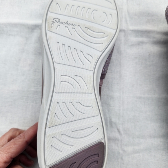 Skechers Arya Sparkle Slip On Shoes Lavender Flats Size 10 Wide - Picture 6 of 7